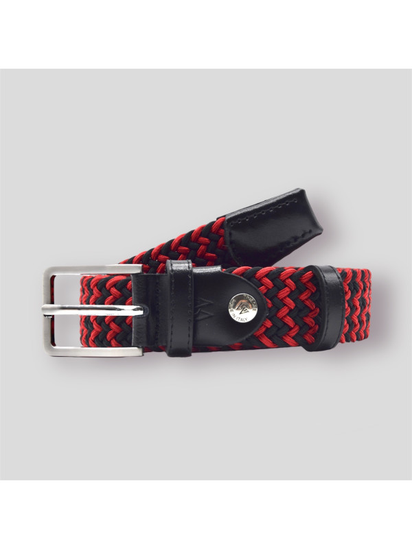 Cintura Elastica Multicolore Intrecciata Regolabile Alta 3 cm Con Fibbia Free Nichel